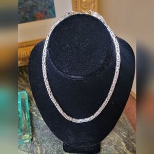 Sterling Silver Byzantine 16" Necklace 69g Woman's Men's Unisex